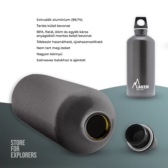Futura alumíniumkulacs 0,6 l szürke