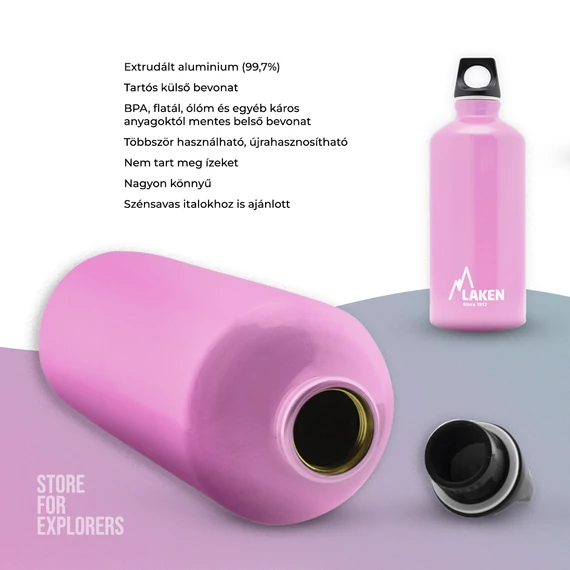 Futura alumíniumkulacs 0,6l pink