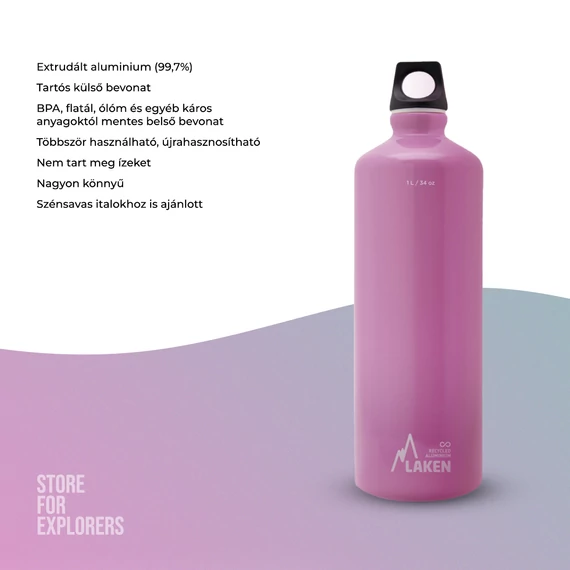 Futura alumíniumkulacs 1l pink