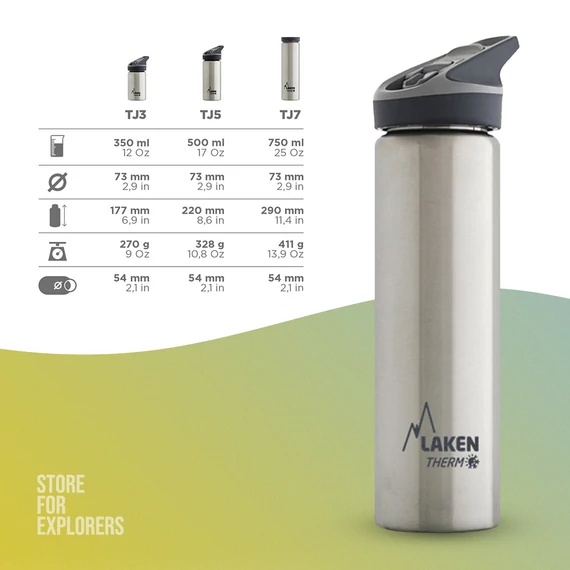 Jannu hőtartó rozsdamentes acél kulacs 0,75l ezüst