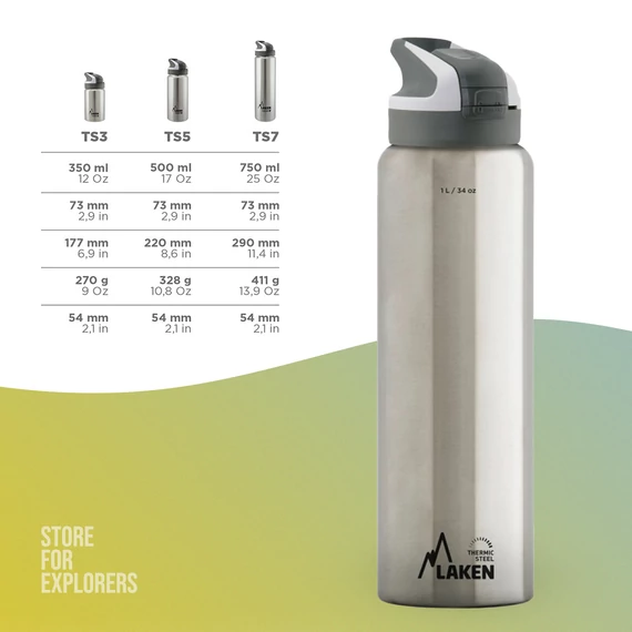 Summit hőtartó rozsdamentes acél kulacs 1l ezüst