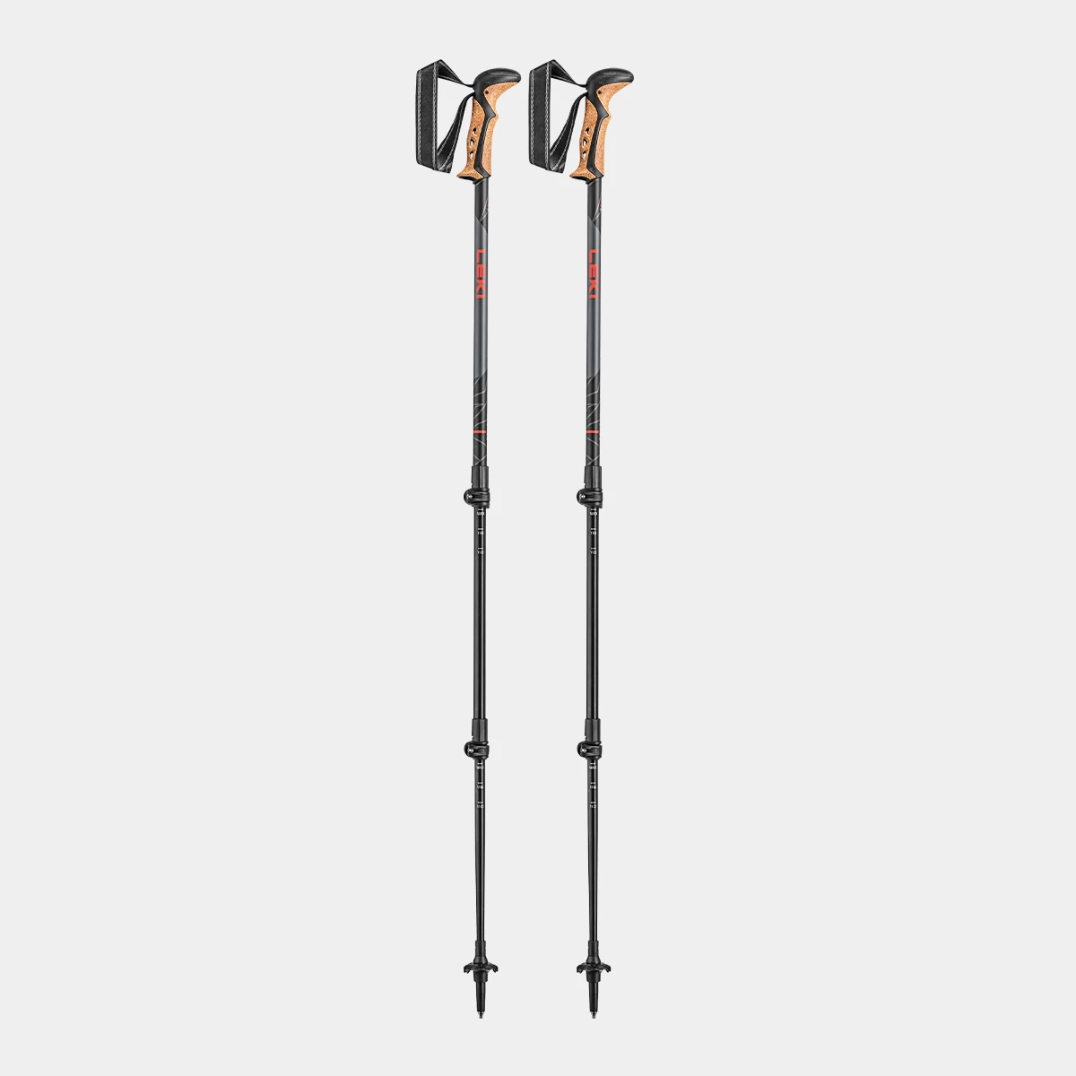 Leki Khumbu, dark anthracite-white-bright red, 110 - 145 cm