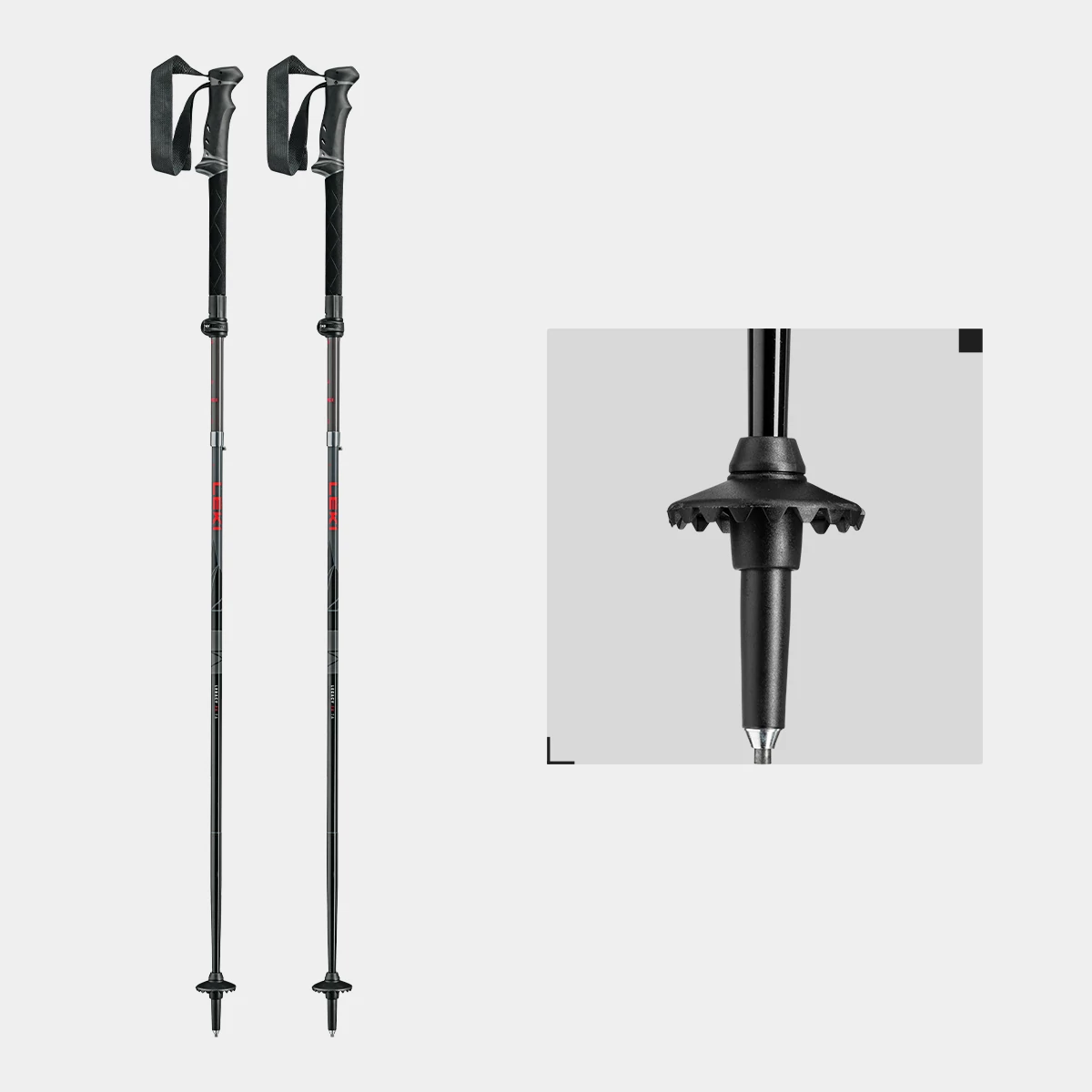 Leki Legacy FX TA, silvergray-bright red-black, 110 - 130 cm