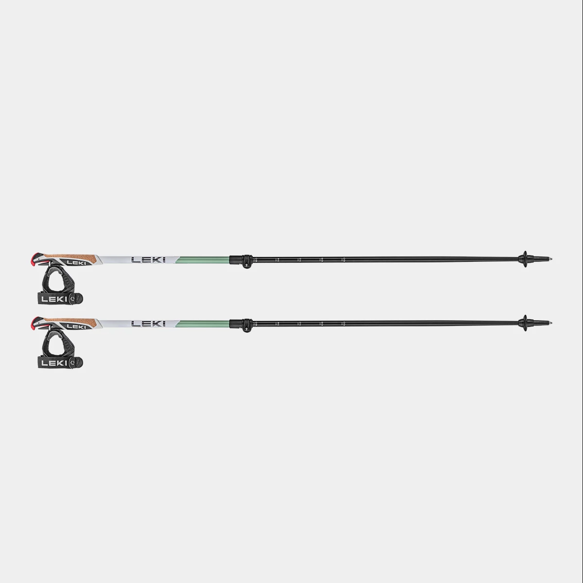 Leki Spin Shark SL, white-smokegreen-dark anthracite, 100 - 130 cm