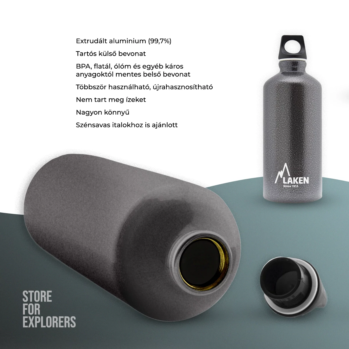 Futura alumíniumkulacs 0,6 l szürke