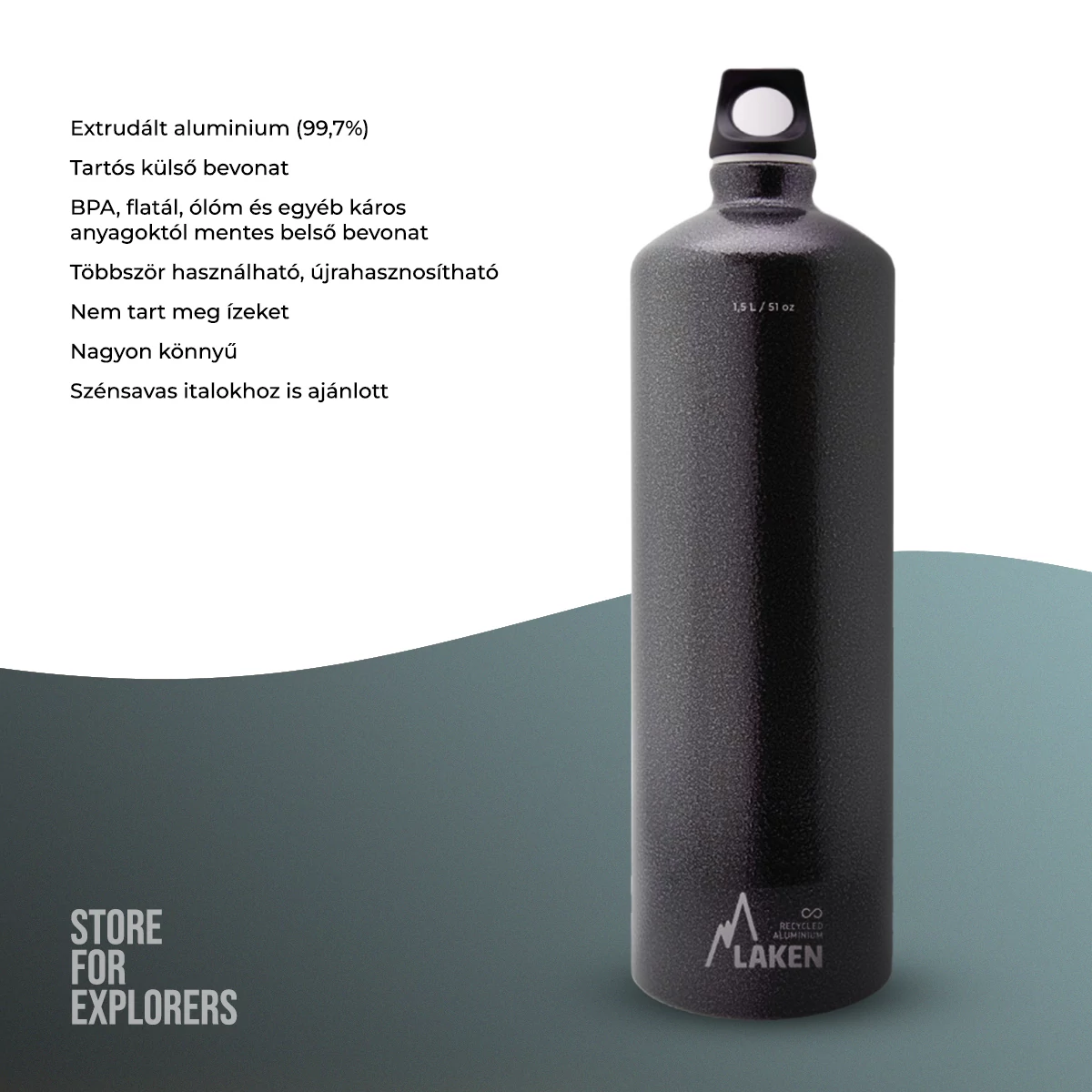Futura alumíniumkulacs 1,5l szürke