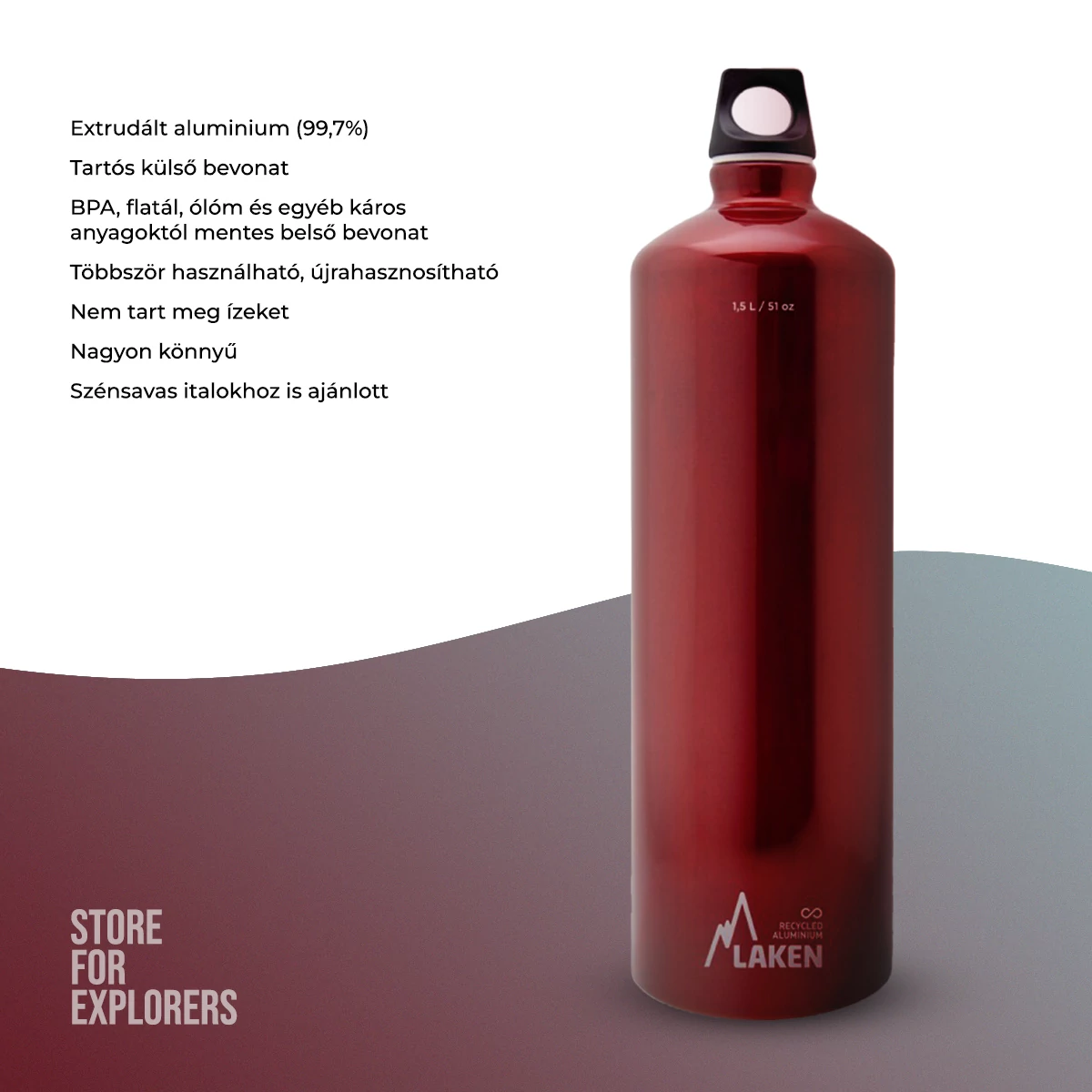 Futura alumíniumkulacs 1,5l piros