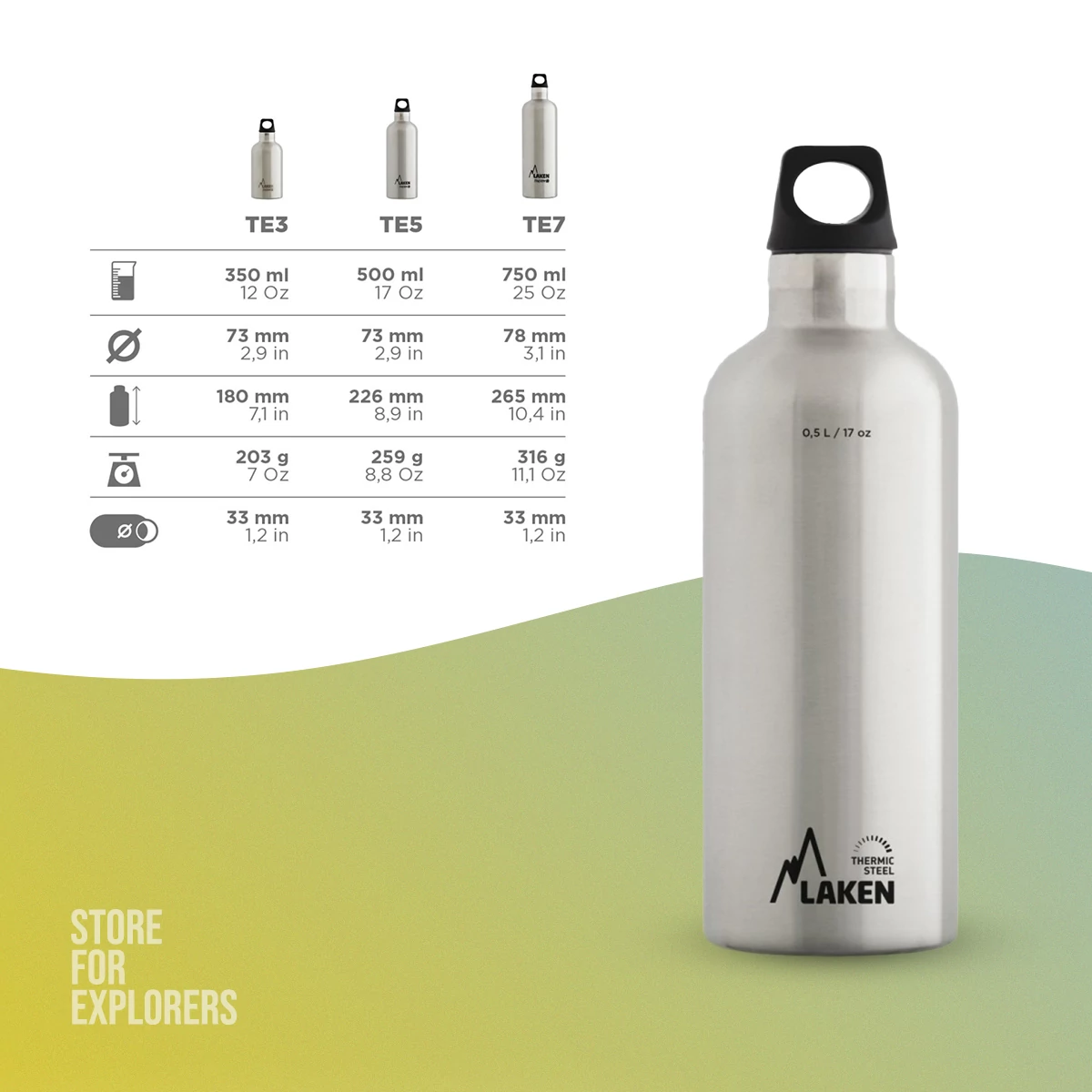 Futura hőtartó rozsdamentes acél kulacs 0,5l ezüst